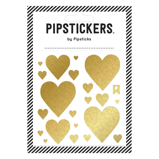 Gold Broken Hearts Stickers 196 TOYS CHILD Pipsticks