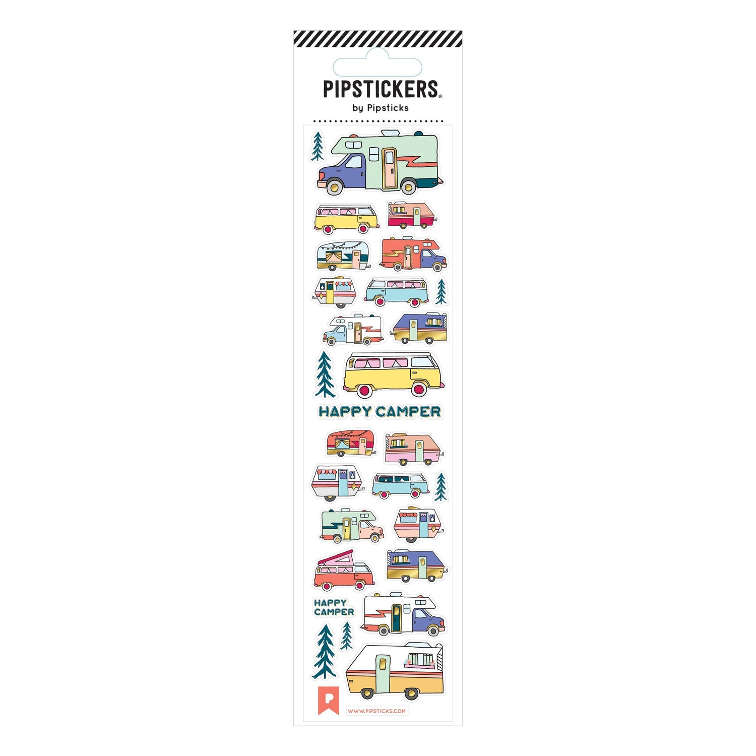 Happy Camper Sticker Sheet 192 GIFT CHILD Pipsticks