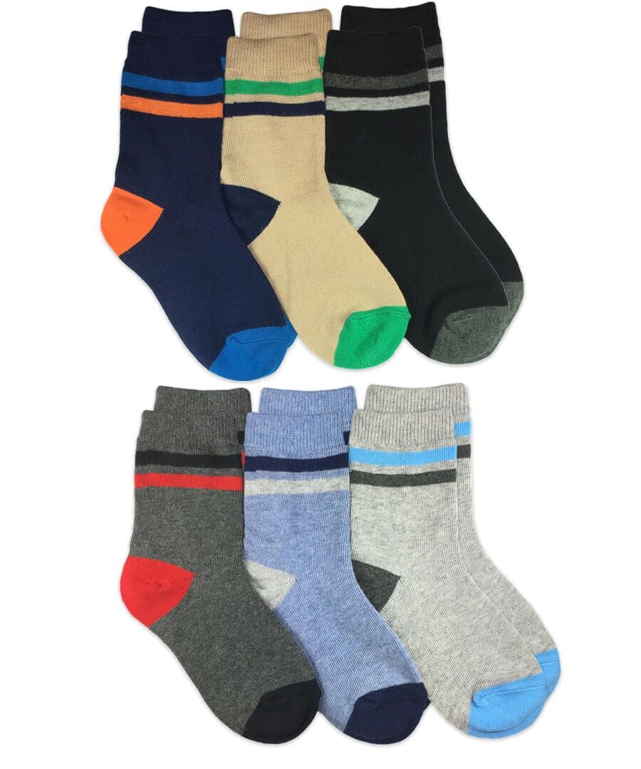 Multi Stripe Crew Socks 6-pack 110 ACCESSORIES CHILD Jefferies Socks