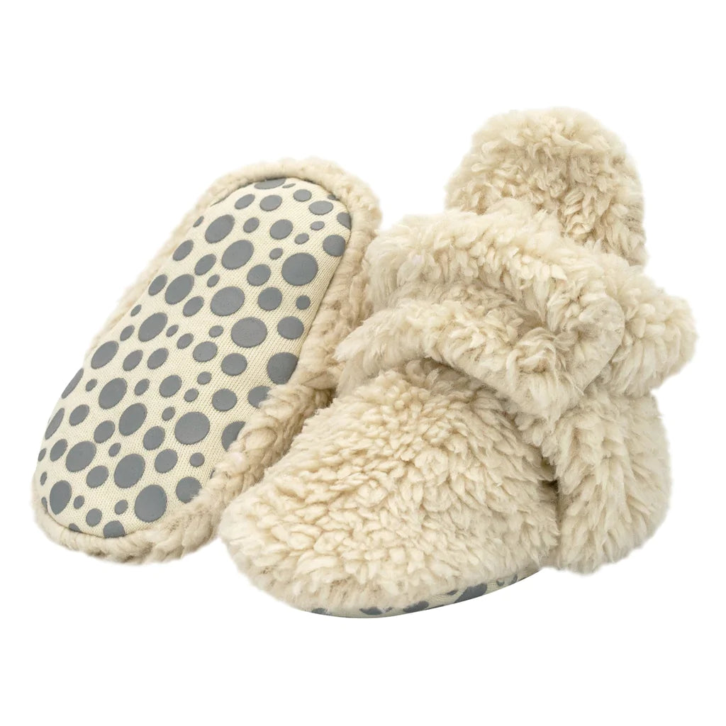 Oat Furry Gripper Bootie 100 ACCESSORIES BABY Zutano 3m