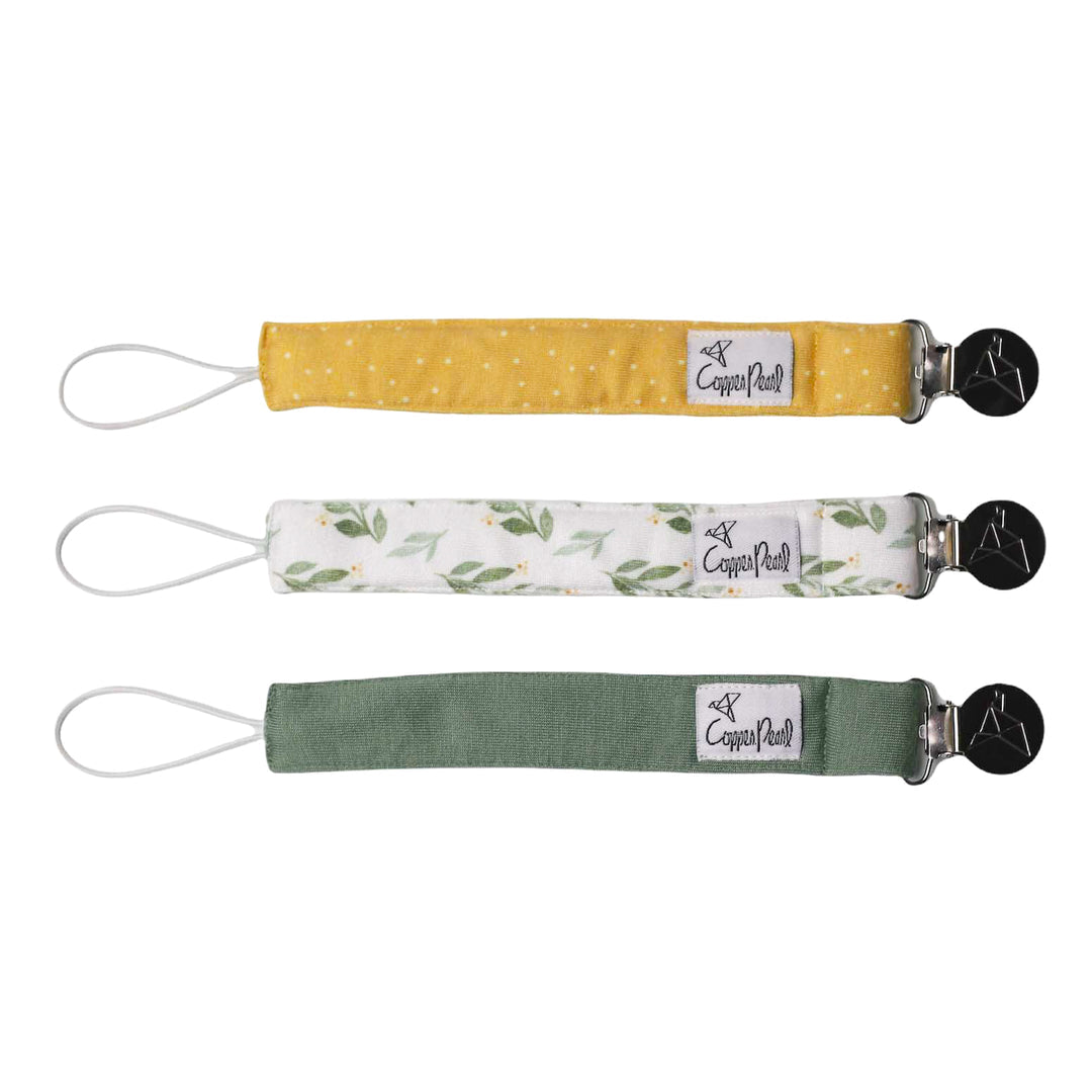 Pacifier Clip Set 180 BABY GEAR Copper Pearl Fern
