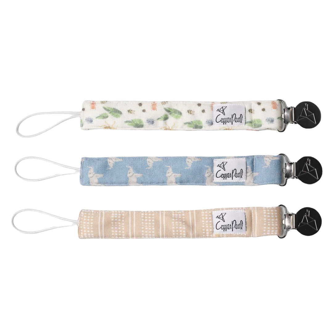 Pacifier Clip Set 180 BABY GEAR Copper Pearl Peanut (Elephant)