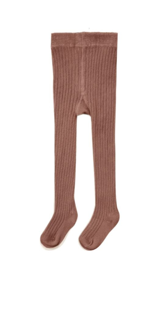 Pecan Ribbed Tights 100 ACCESSORIES BABY Quincy Mae 0-6m