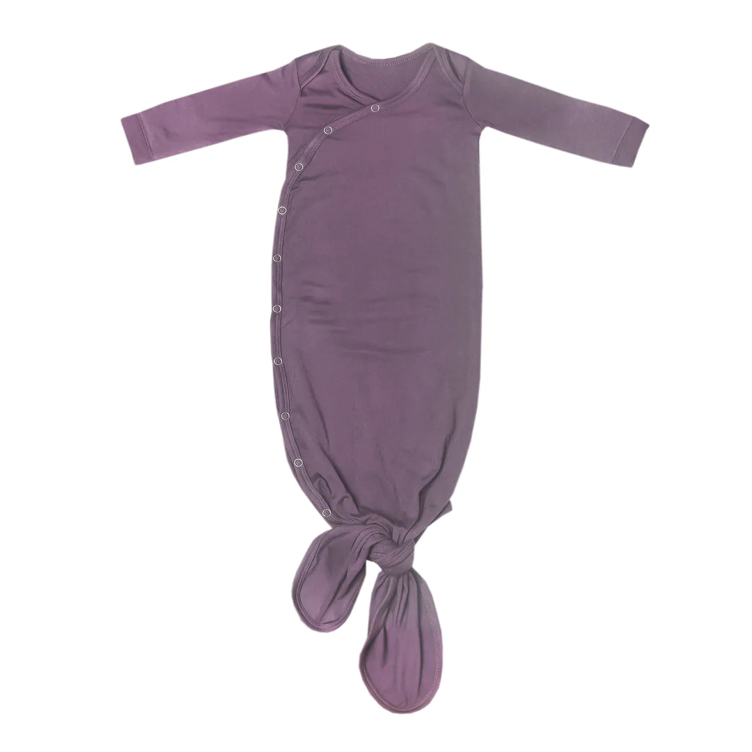 Plum Knotted Gown 120 BABY GIRLS APPAREL Copper Pearl NB-3m