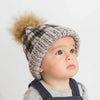 Pom Beanie Hats Huggalugs Grey Buffalo 0-6m