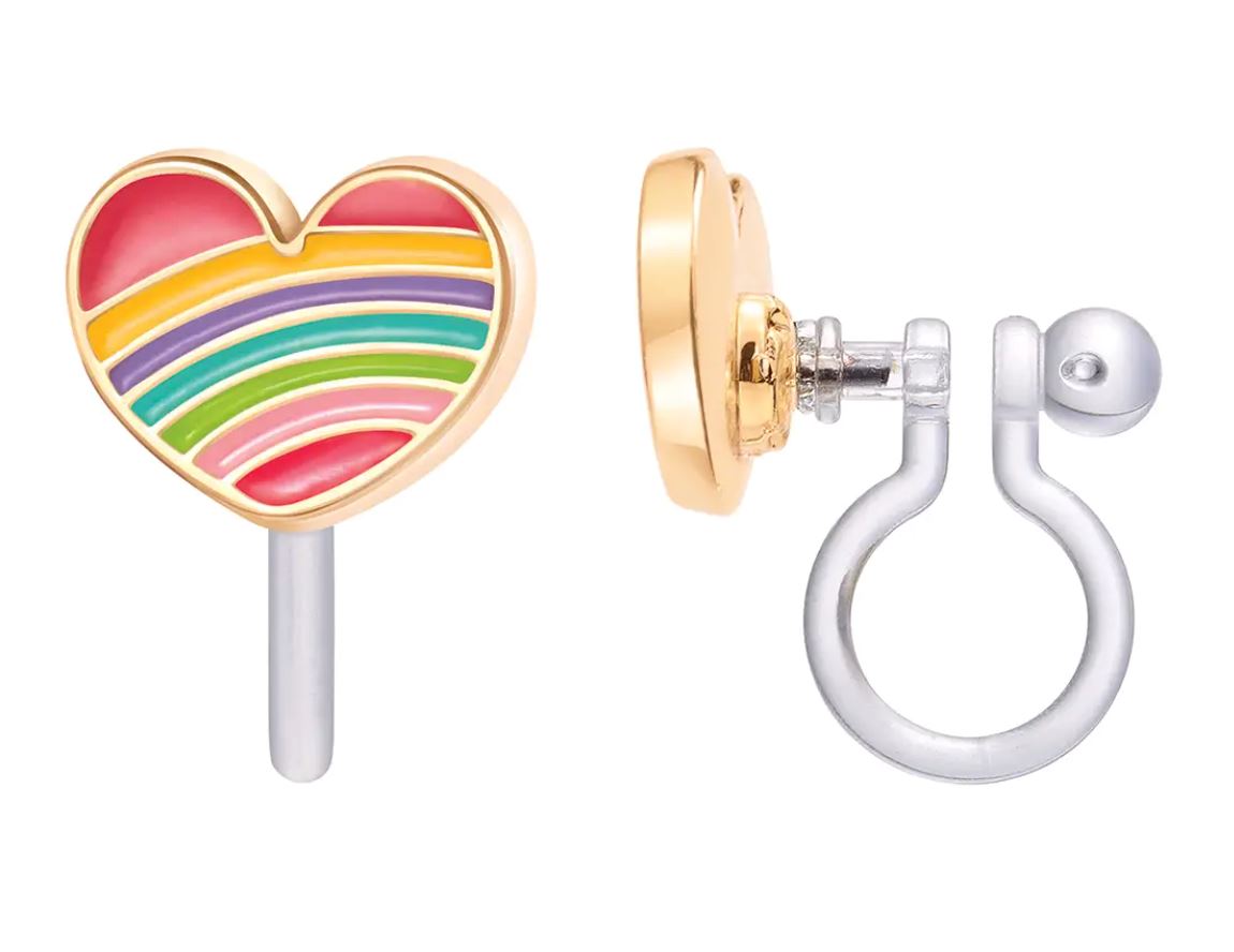 Rainbow Heart Earrings 110 ACCESSORIES CHILD Girl Nation Clip-on