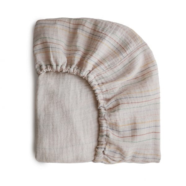 Retro Stripes Muslin Crib Sheet 180 BABY GEAR Mushie