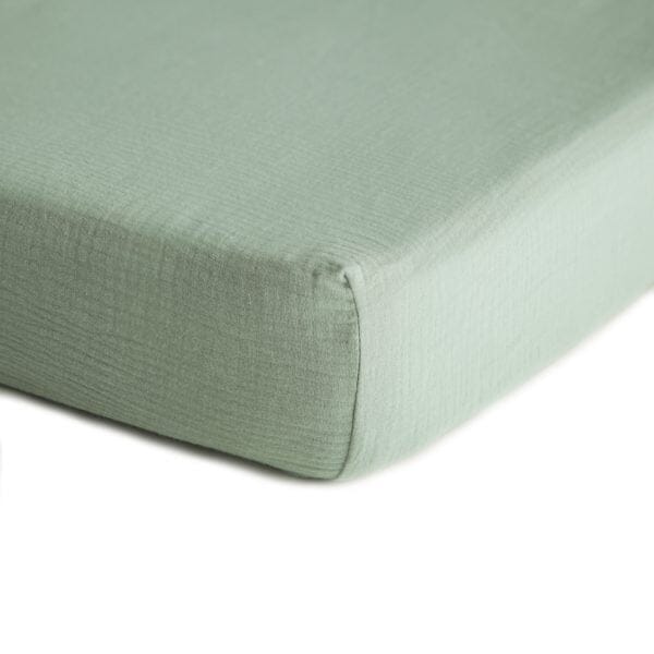 Roman Green Muslin Crib Sheet 180 BABY GEAR Mushie