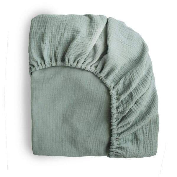 Roman Green Muslin Crib Sheet 180 BABY GEAR Mushie