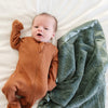 Satin Border Receiving Blanket 191 GIFT BABY Saranoni Evergreen