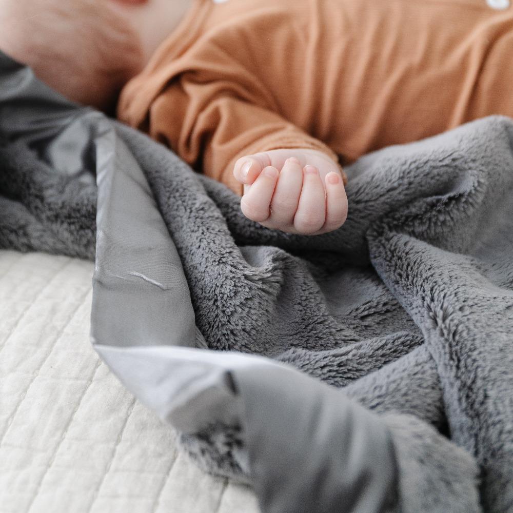 Satin Mini Blanket Lovey Blankies Saranoni Gray