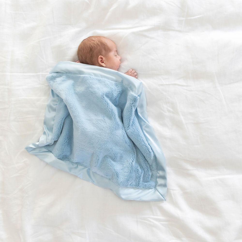 Satin Mini Blanket Lovey Blankies Saranoni Light Blue