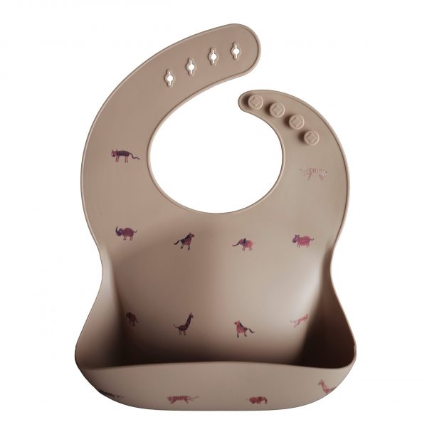 Silicone Bib 180 BABY GEAR Mushie Safari Tan