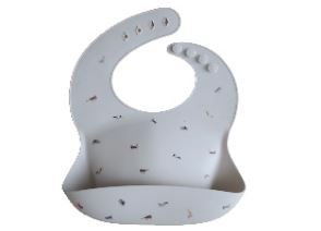 Silicone Bib Bibs Mushie Grey Safari