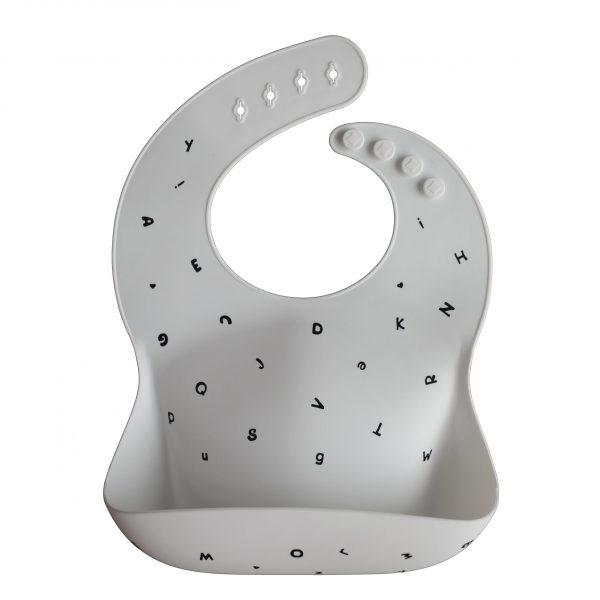Silicone Bib Bibs Mushie Letters White
