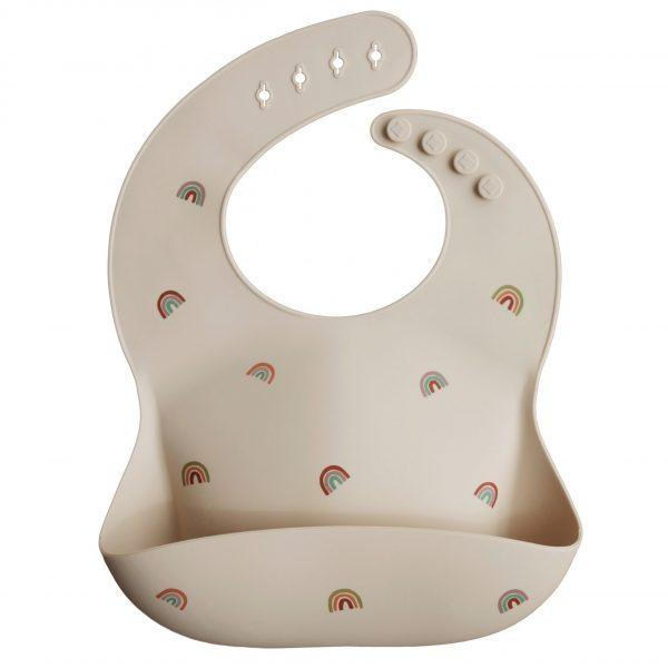 Silicone Bib Bibs Mushie Rainbow