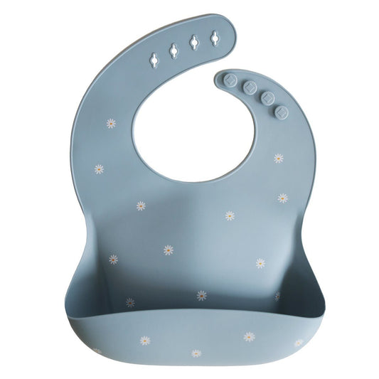 Silicone Bib Bibs Mushie White Daisy 