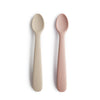 Silicone Spoons Utensils Mushie Blush/Sand
