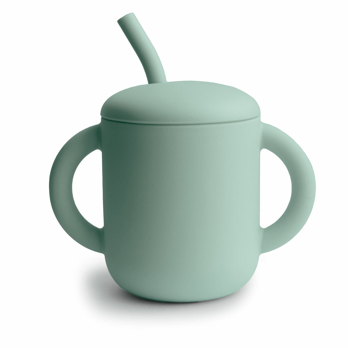 Silicone Training Cup + Straw 180 BABY GEAR Mushie Cambridge Blue