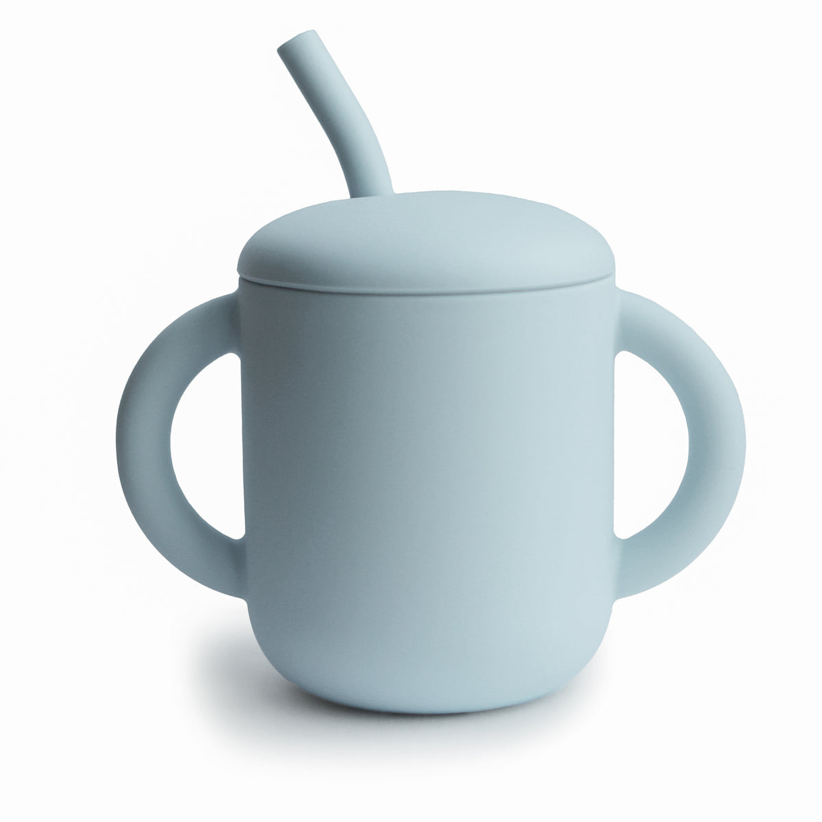 Silicone Training Cup + Straw 180 BABY GEAR Mushie Powder Blue