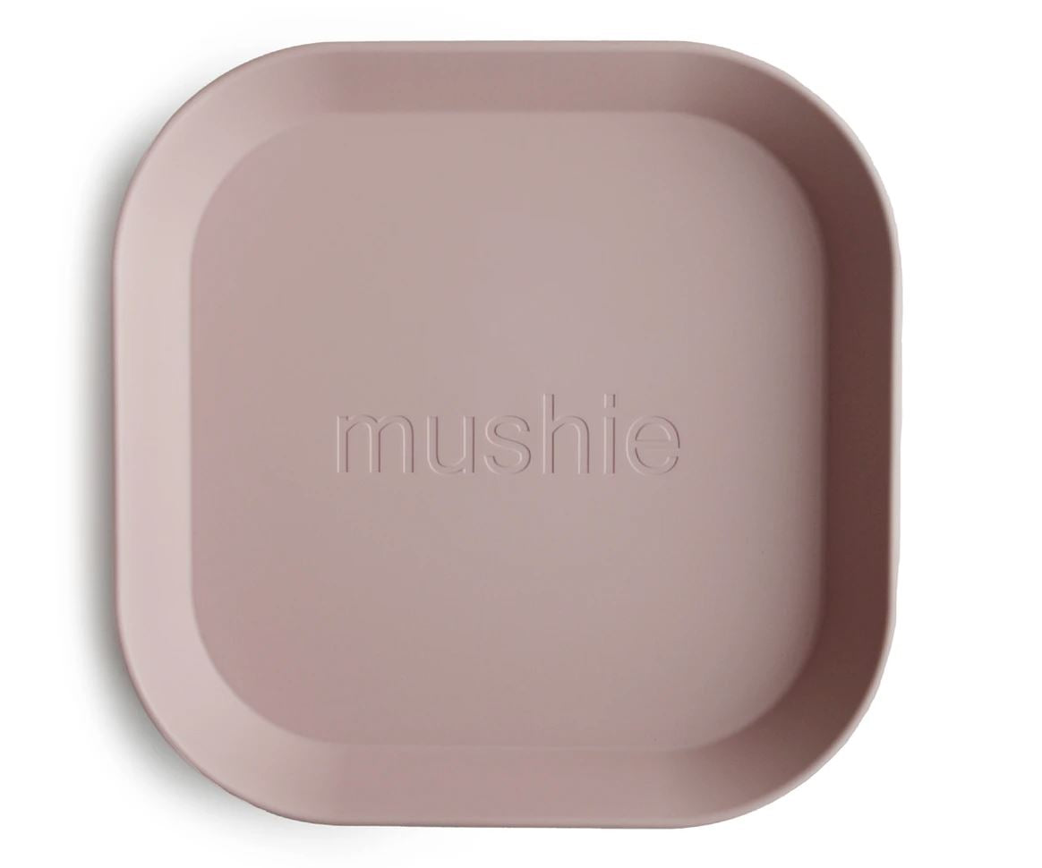 Square Plates- 2 Pack Plates Mushie Blush