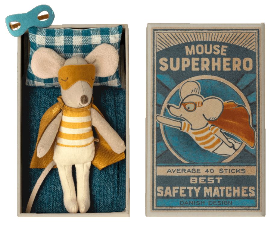 Superhero Mouse-Little Brother In Box 196 TOYS CHILD Maileg