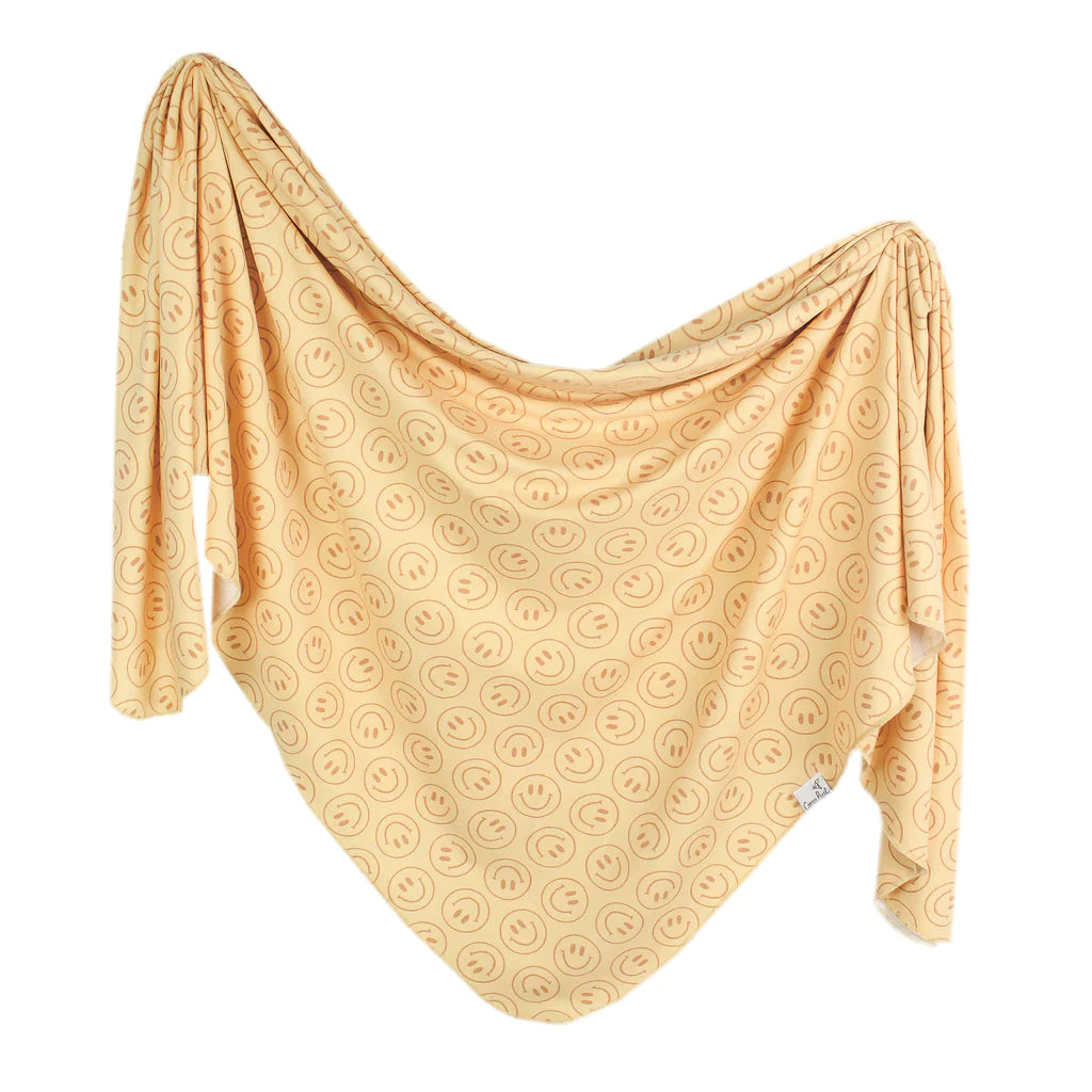 Swaddle Blanket 180 BABY GEAR Copper Pearl Vance (Smiley Faces)