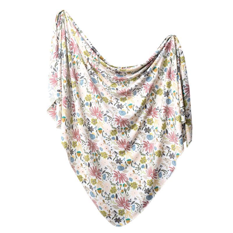 Swaddle Blanket Swaddles Copper Pearl Olive (Floral w/acorns)