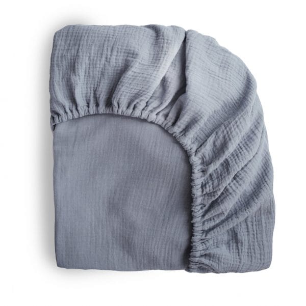 Tradewinds Blue Muslin Crib Sheet 180 BABY GEAR Mushie