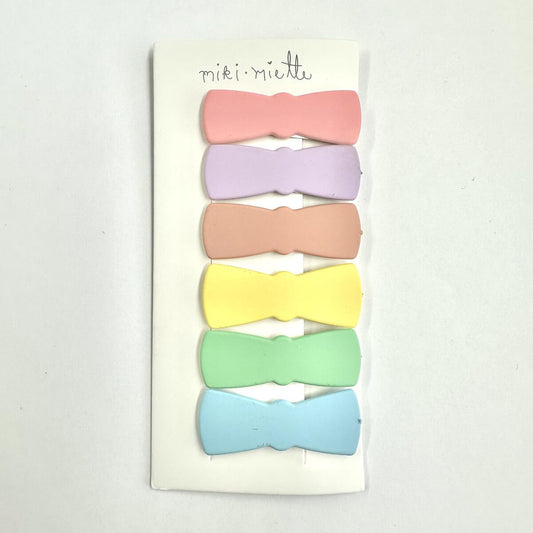 Rainbow Bow Hair Clips 6pcs