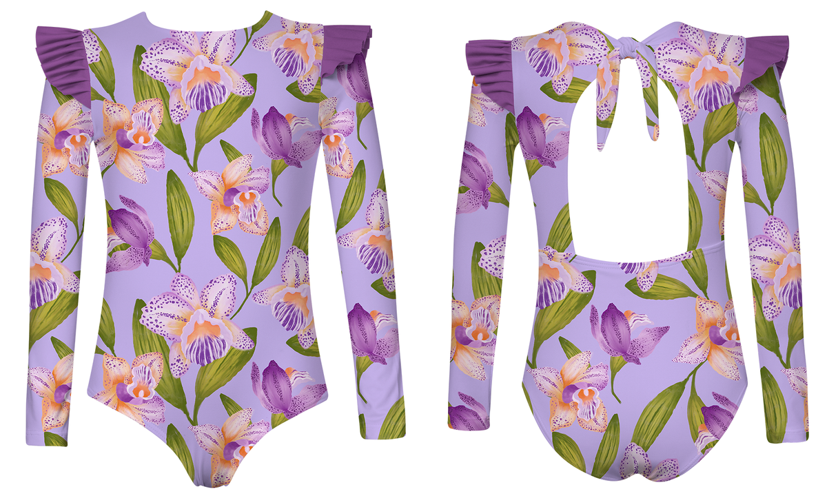 Orchids Winged One Piece Swimsuit