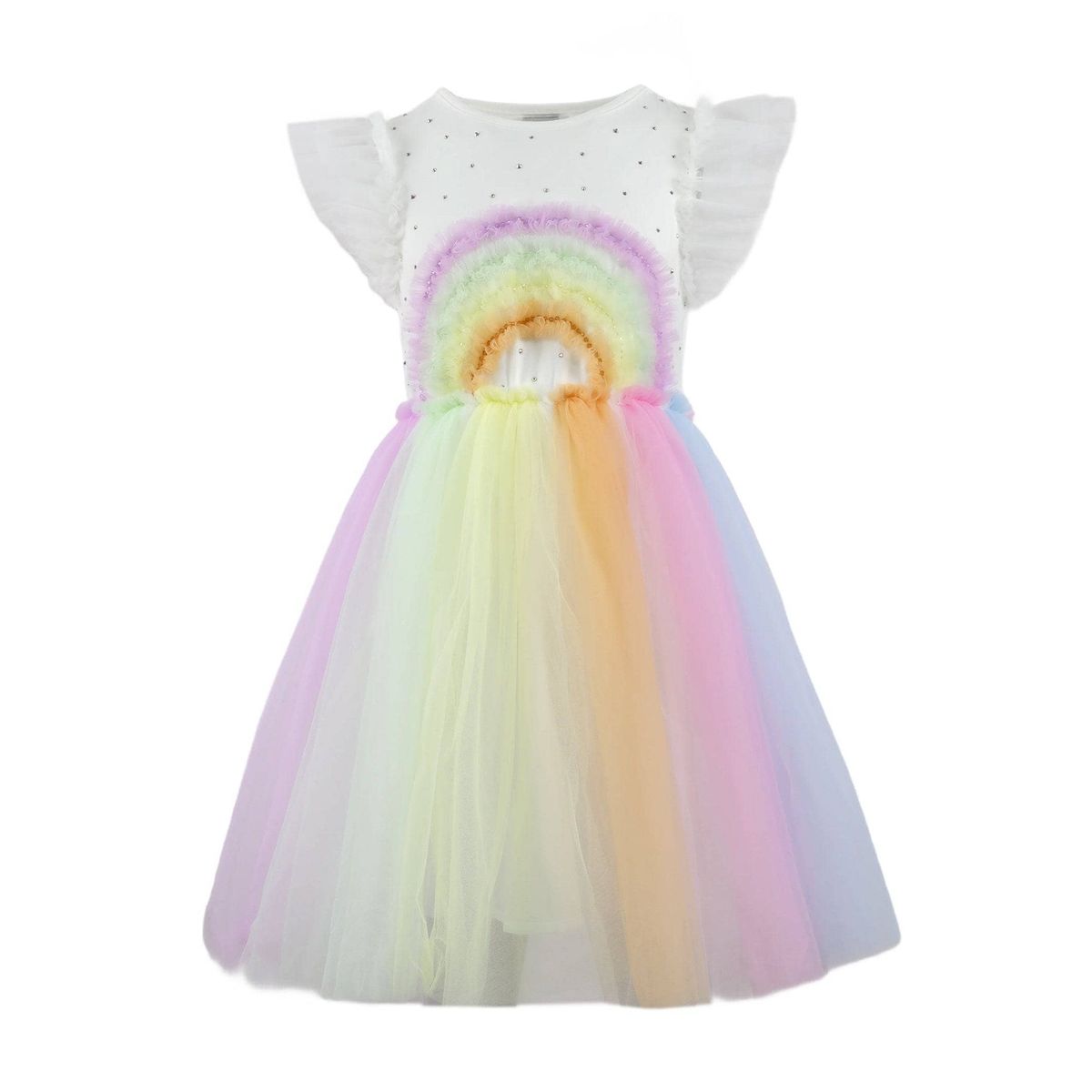 Crystal Rainbow Tulle Dress