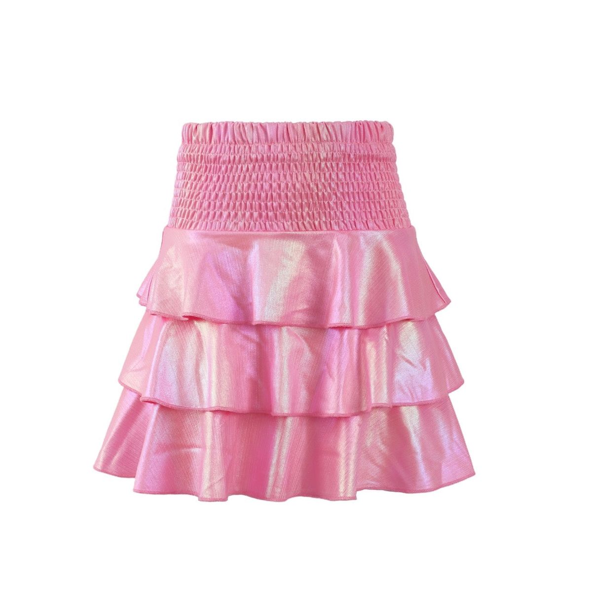 Pink Hologram Tiered Skort