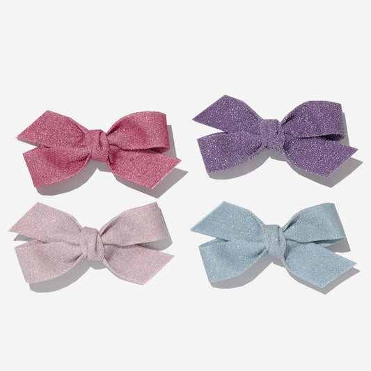 Glitter Bow Clips 4-Pack