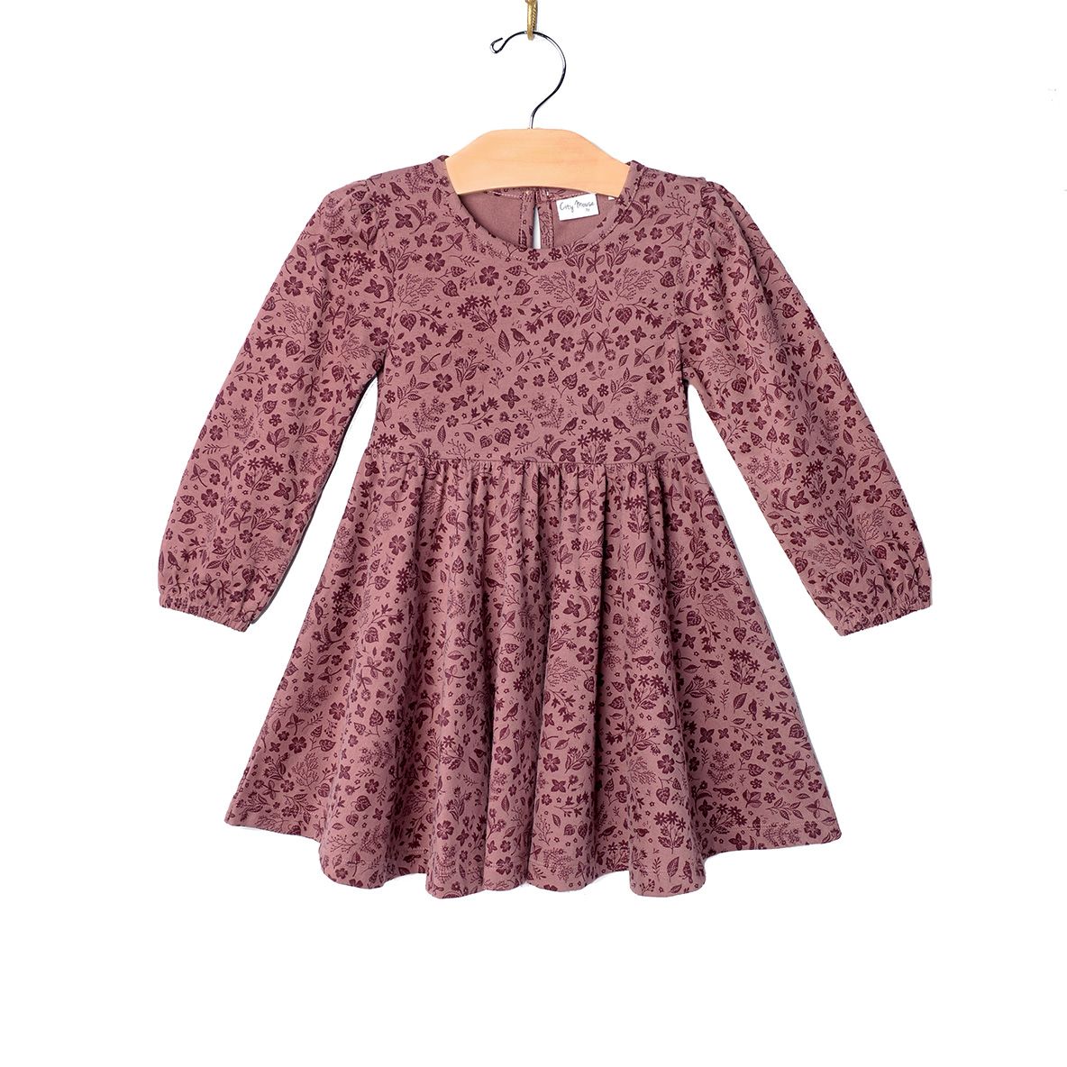 Plum Birds Jersey Dress