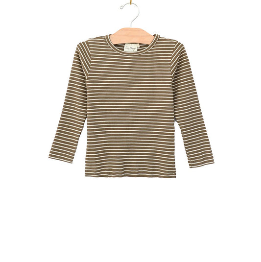 Olive Stripe Modal Top