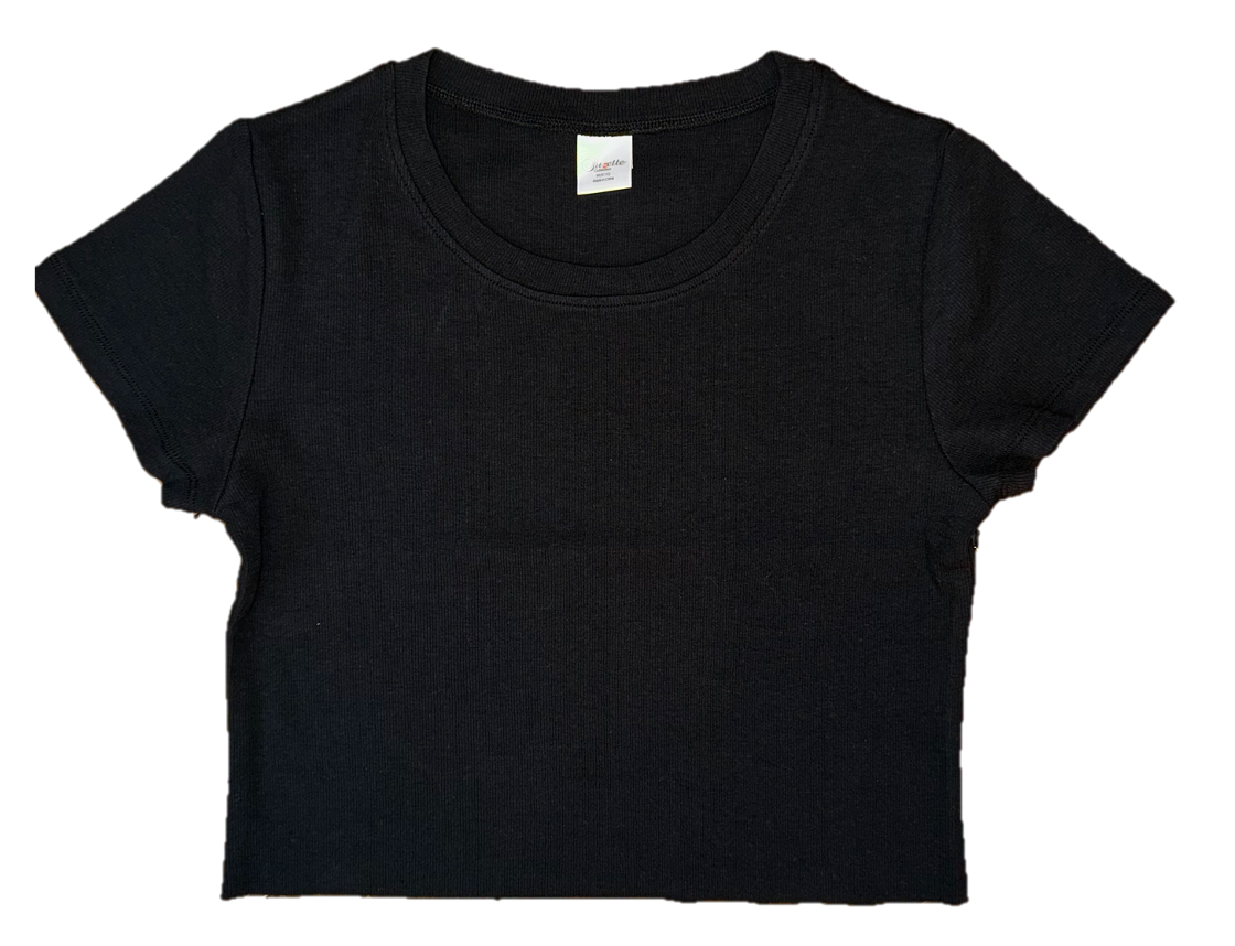 Black Ribbed Boxy Tee