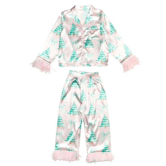 Holiday Tree Feather Silky Pajamas