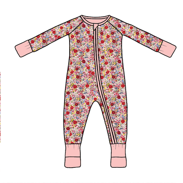 Pink Florals Zip Convertible Romper