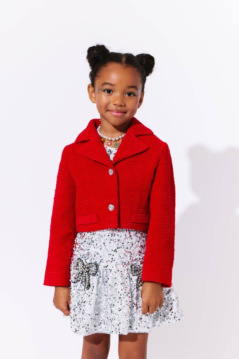Scarlet Shimmer Bow Jacket