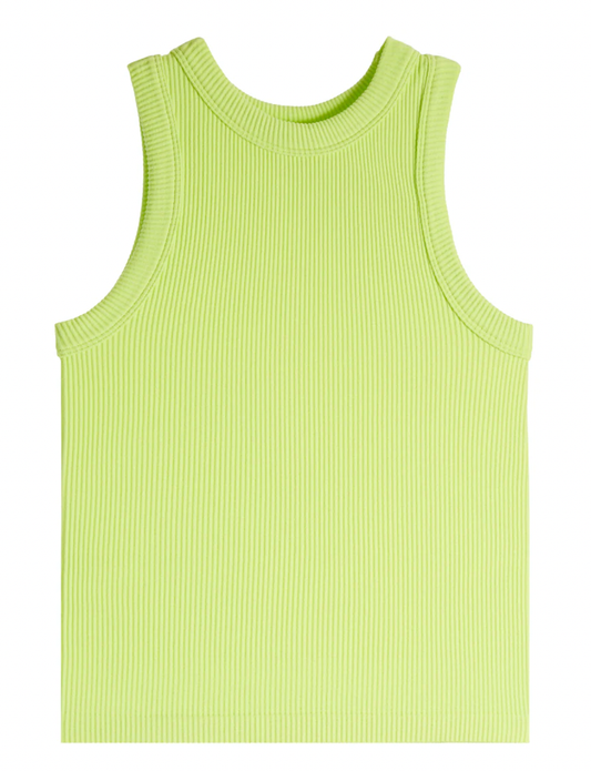 Neon Green High Neck Rib Tank