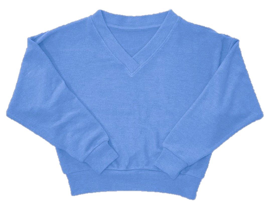 Cornflower Soft V-neck Sweatshirt