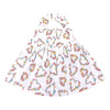 Floral dress with colorful patterns on a white background
