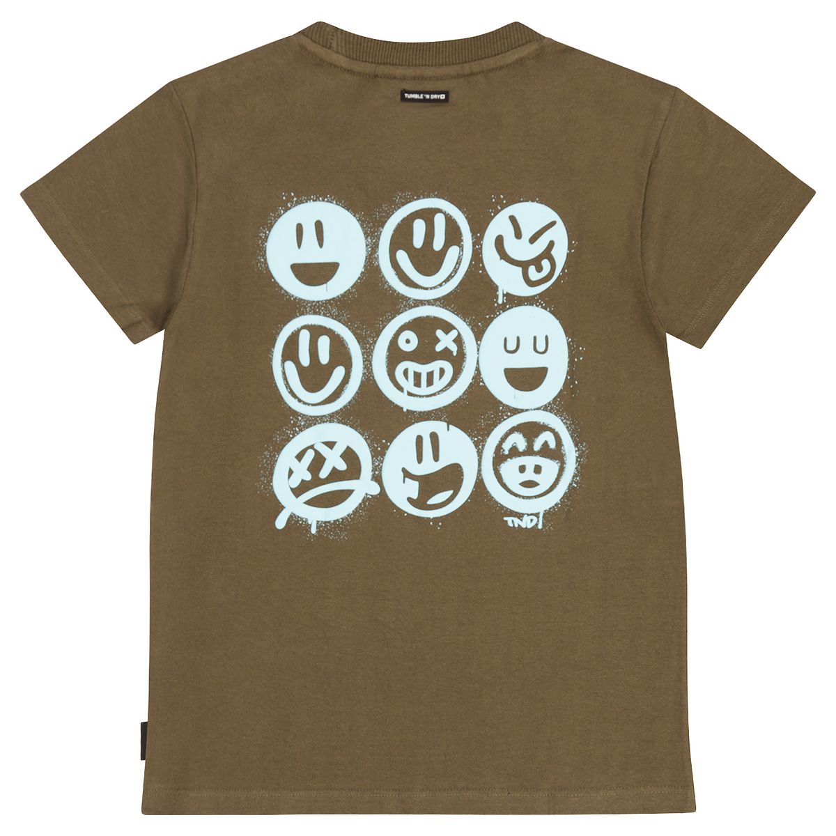 Olive Silly Faces Tee