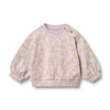 Children's sweater with floral pattern on a white background