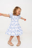 Blue Floral Embroidery Dress