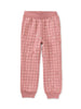A pair of pink metallic stars joggers for girls, featuring an elastic waistband and fully functional interior drawcord.