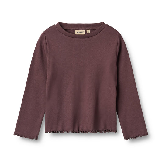 Brown long-sleeve shirt on a white background