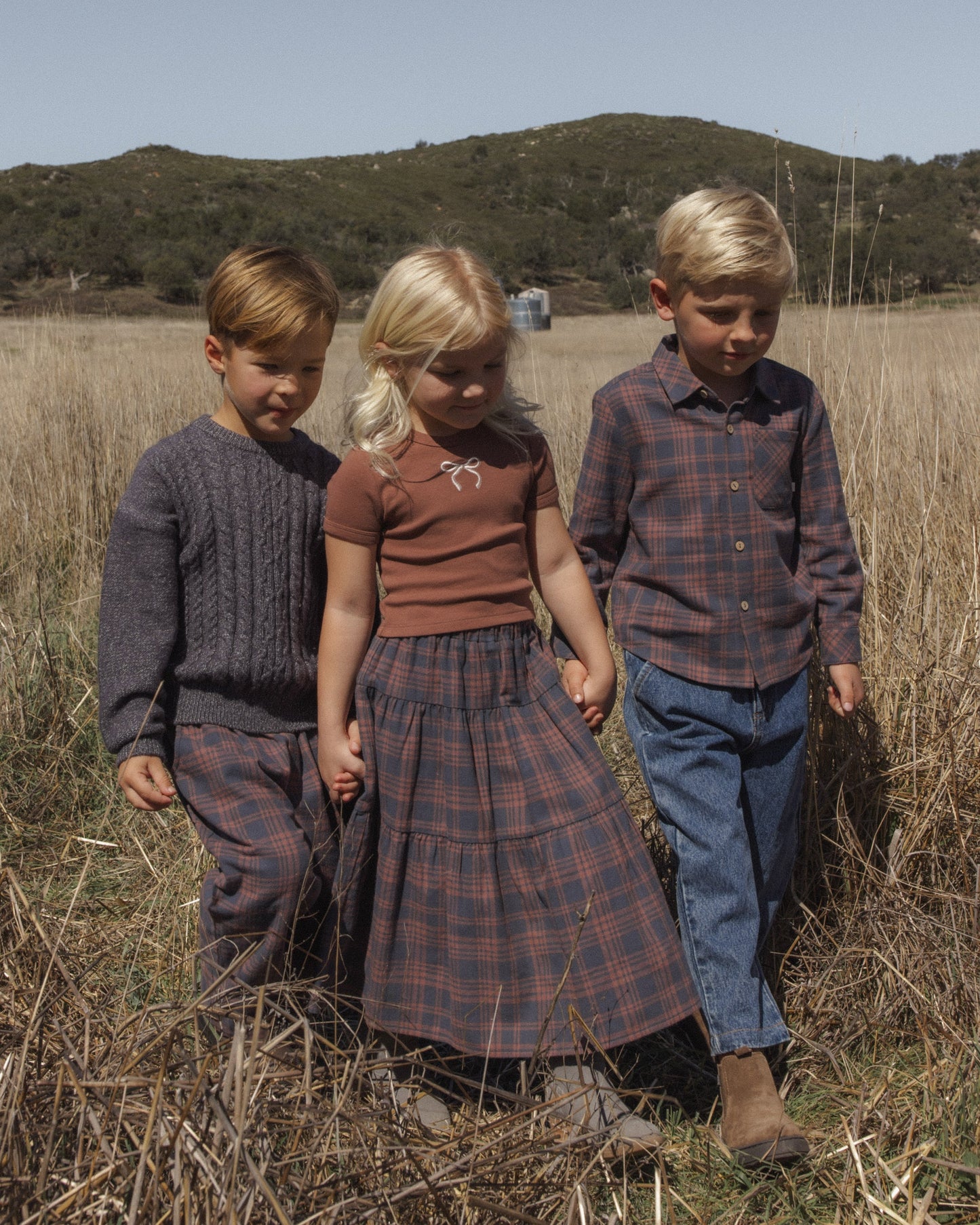 Midnight Plaid Tiered Skirt