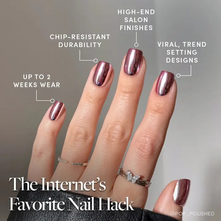 Metallic Blush Press-On Nails